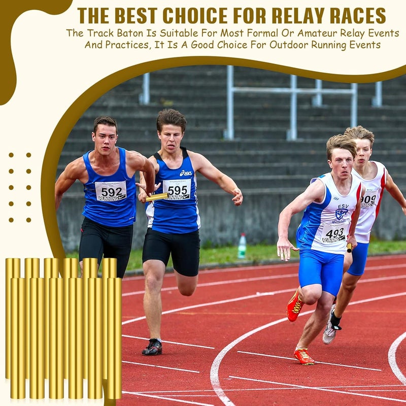 Sratte 24 Pcs Relay Baton Aluminum Field Race Track Baton for Track and Field Students Office Outdoor Running Practice Athlete Equipment - Image 5